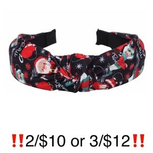 Santa Claus Headband Top Knot Flexible Holiday Christmas Headband
